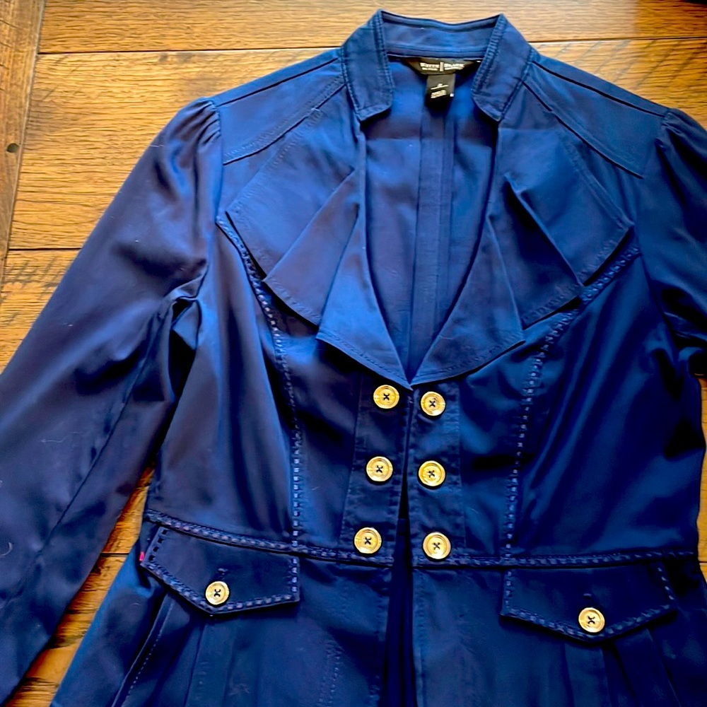 WHBM blue / navy jacket. Size 2 with a peplum waist. Great condition!